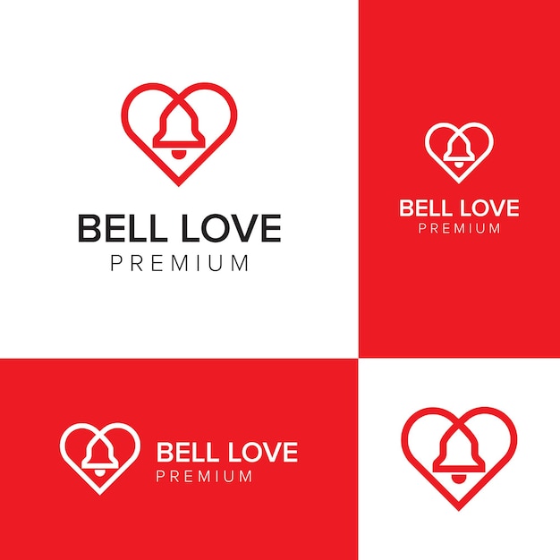 Bell love logo icon vector template