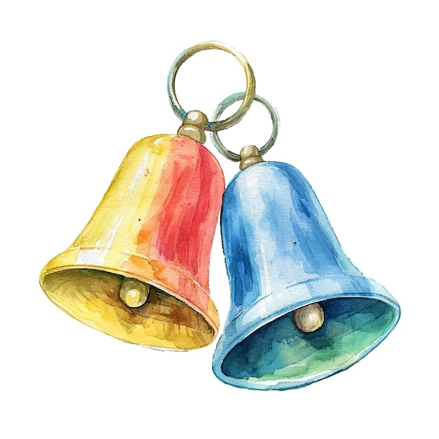 bells vector illustration in watercolour style