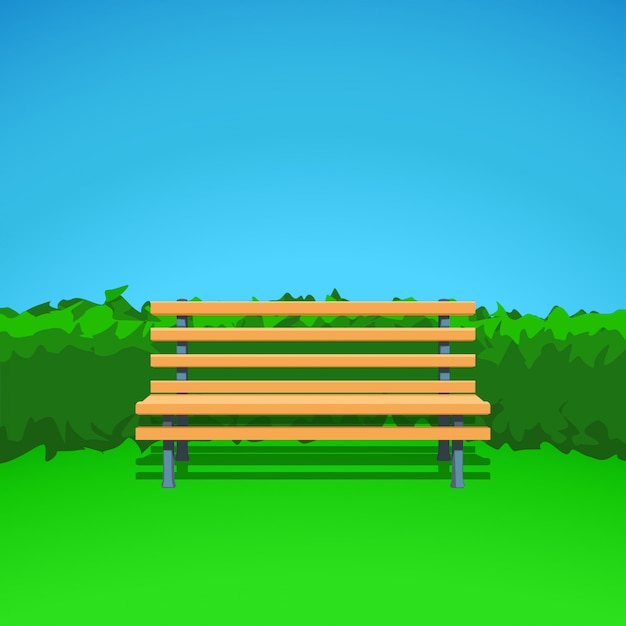 Vector bench on grass