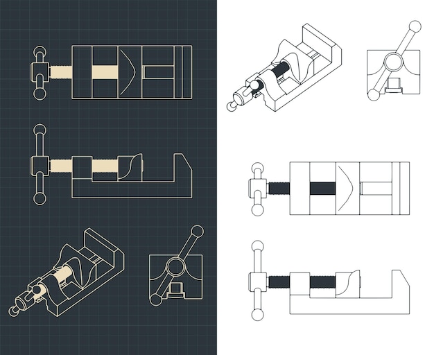 Bench vice drawings