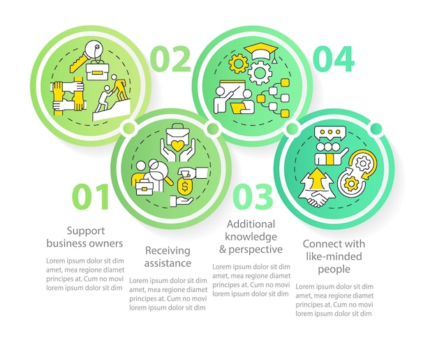 Benefits of business networking circle infographic template