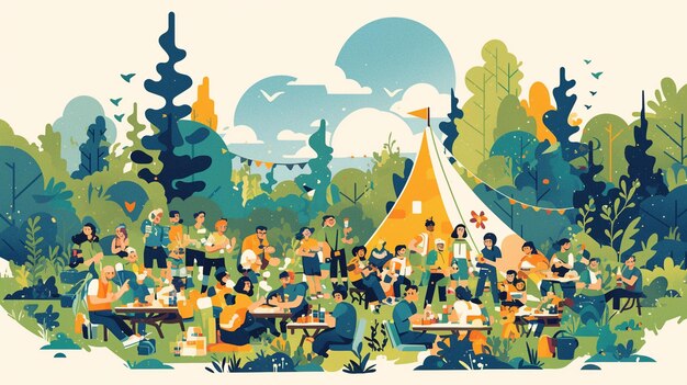 Vector the benefits of employee picnics for workplace culture