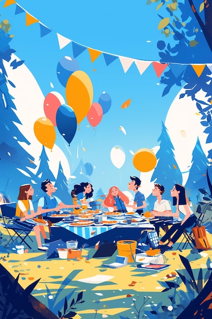 Vector the benefits of employee picnics for workplace culture