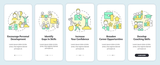 Benefits of mentoring relationship onboarding mobile app screen