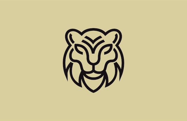 Bengal Tiger Head Outline Logo