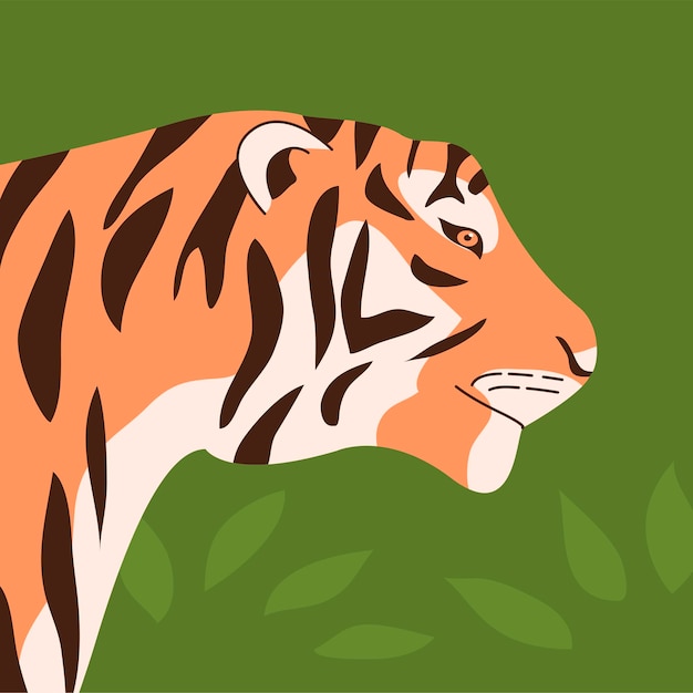 Bengal tiger head with wild nature background