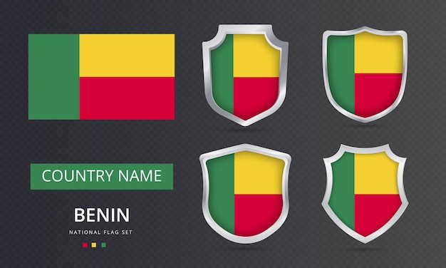 Benin flag map location element design