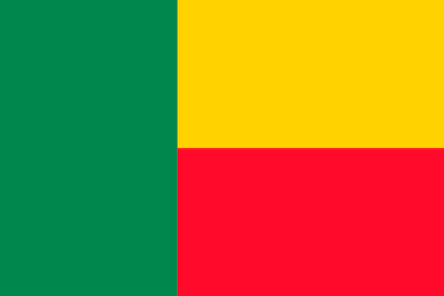 Benin flag official colors and proportion Vector illustration