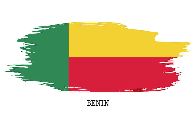 Benin flag vector grunge paint stroke