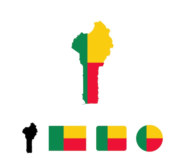 Vector benin flags collection