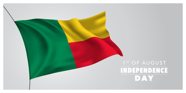 Benin happy independence day greeting card banner horizontal  illustration