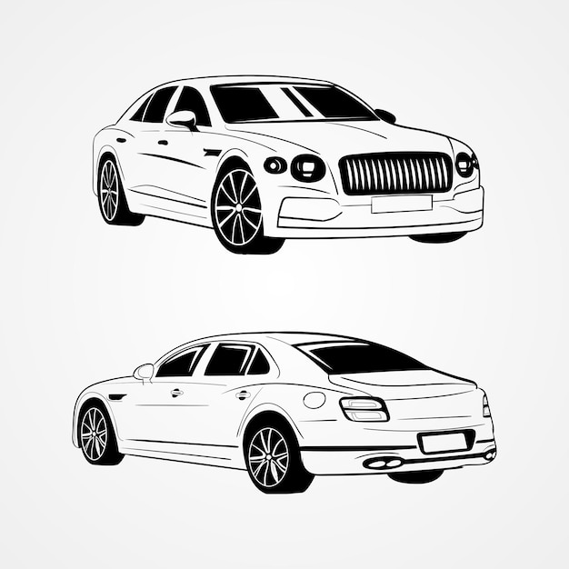 Bentley Car Vector illustration Bentley vector silhouette