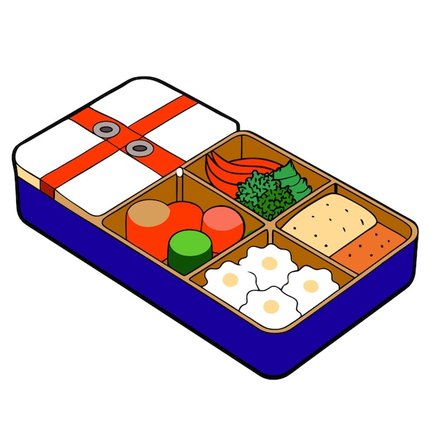 Vector bento box lunches vector illustration cartoon