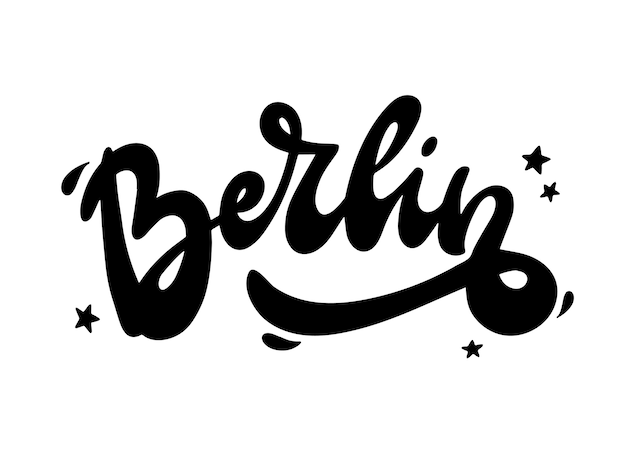 'Berlin' hand lettering quote