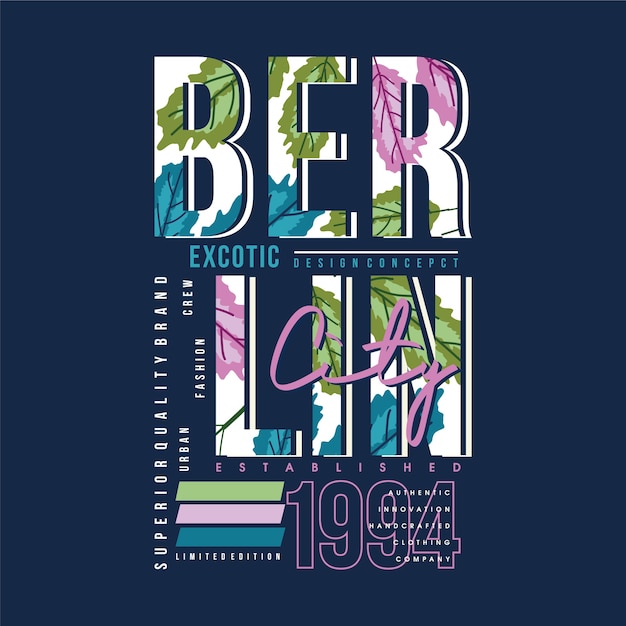 berlin text with background graphic typography design  illustration  