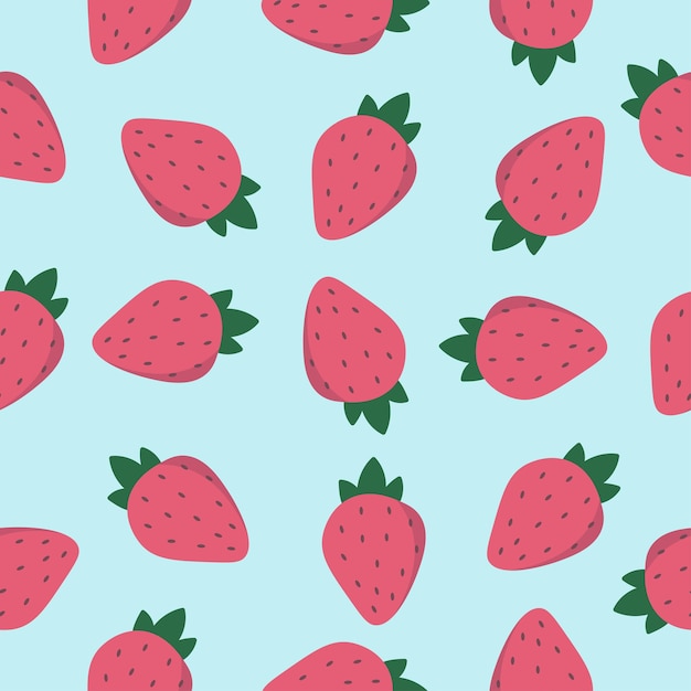 Berries vector strawberry seamless pattern