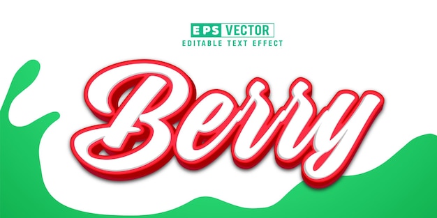 Berry 3d Editable Text Effect Vector Smart Object