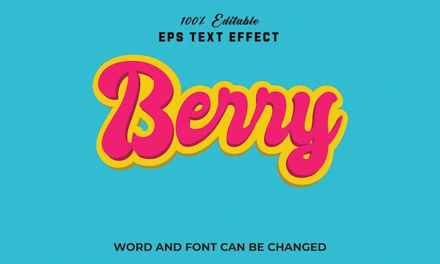 Berry Editable 3d text Effect Style Premium