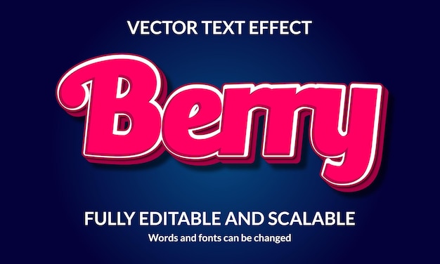 Berry Editable 3D text style effect