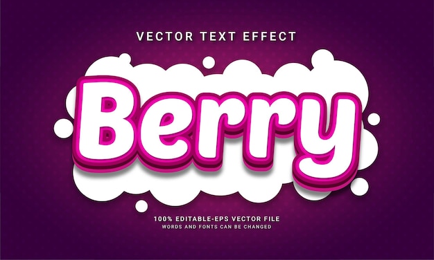 Berry editable text effect with sweet food menu theme