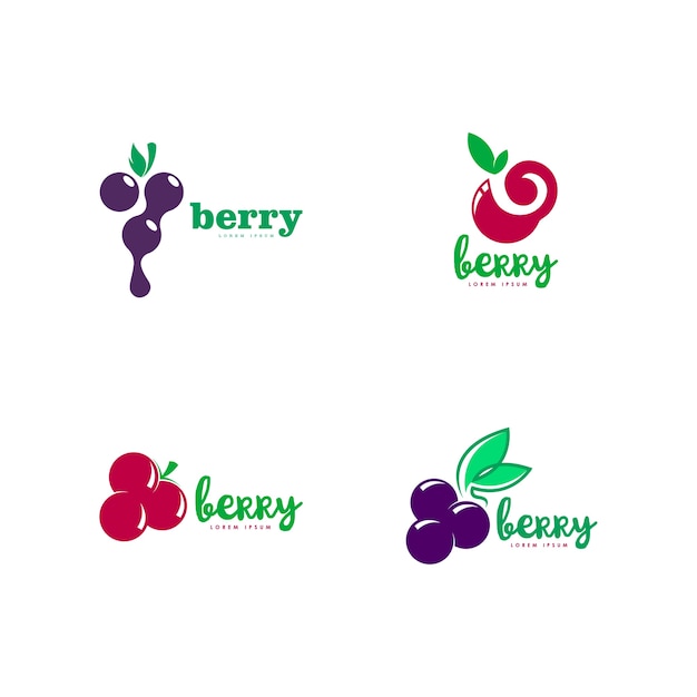 Vector berry logo set vector