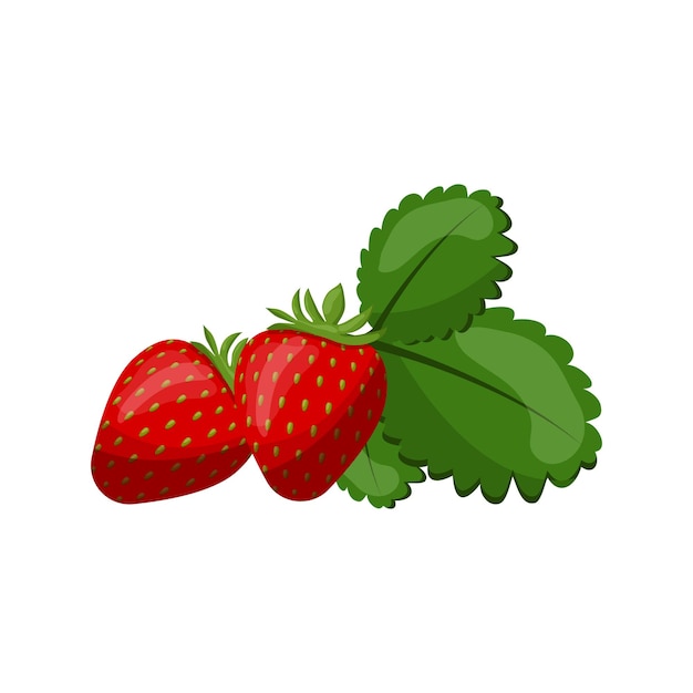 Berry strawberry on a colorless background in a cartoon style