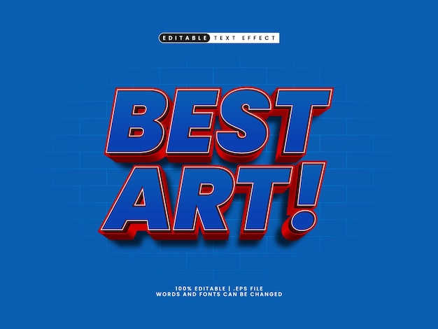 best art 3d editable text effect style