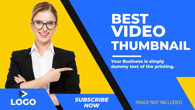 Vector best attractive and colorful youtube thumbnail design