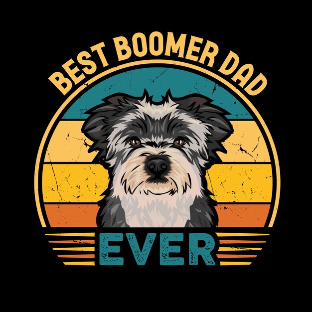 Best Boomer Dad Ever Typography Retro Tshirt Illustration Vintage Tee Shirt Vector