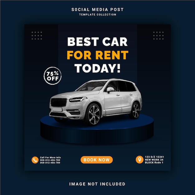 Best Car Rent For Today Instagram Story Banner Social Media Post Template