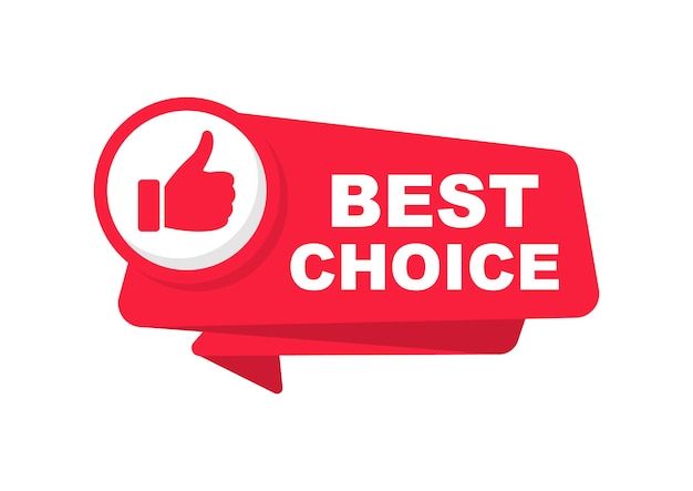 Best Choice icon with thumbs up Label best choice for quality control