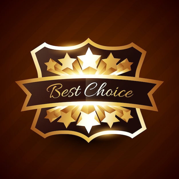 Best choice label  with golden stars and ribbon