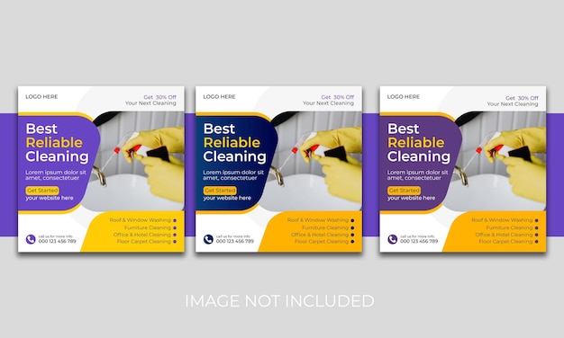 Best cleaning service for home web banner or social media post template