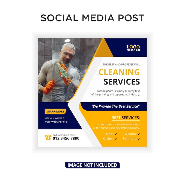 Best cleaning service social media post banner