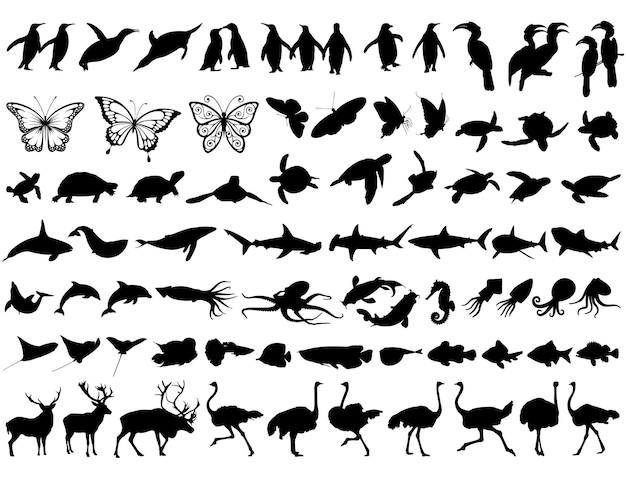 Best collection of animals silhouettes