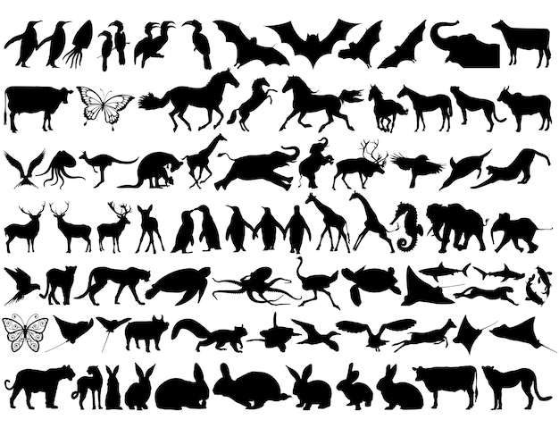 Best collection of animals silhouettes