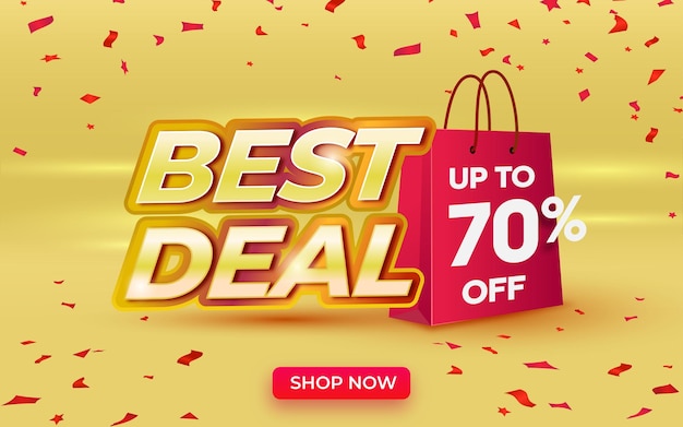 Best Deal banner template with editable text