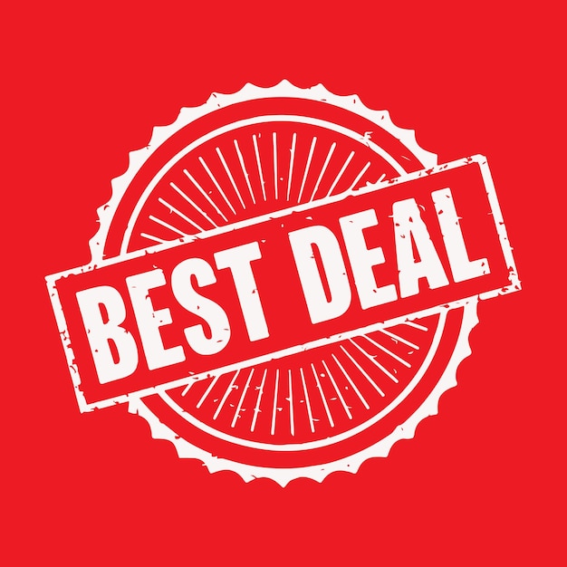 Vector best deal circular red stamp frame logo design