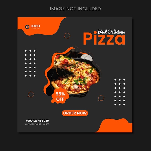 Best delicious pizza social media post template Premium Vector