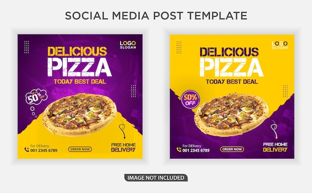 Best Delicious pizza social media web ads banner