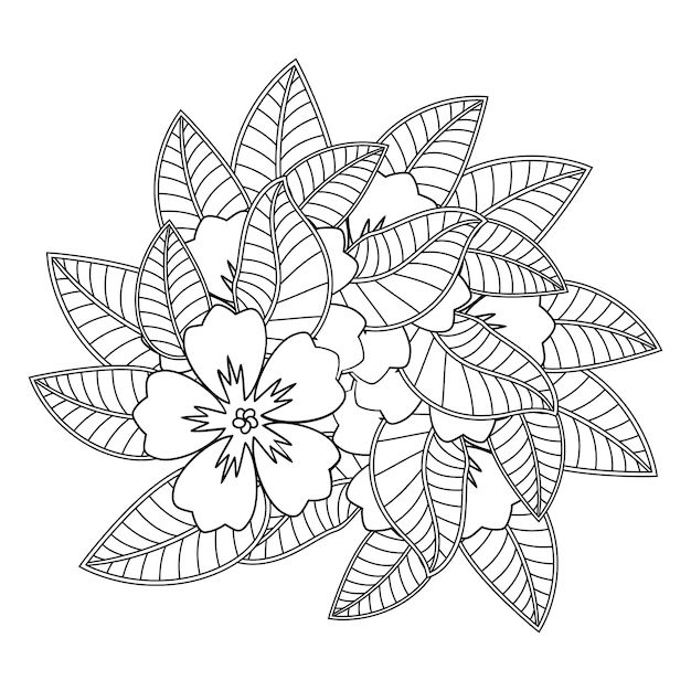 Best Flower coloring page and hand drawn flower illustration mandala for adult