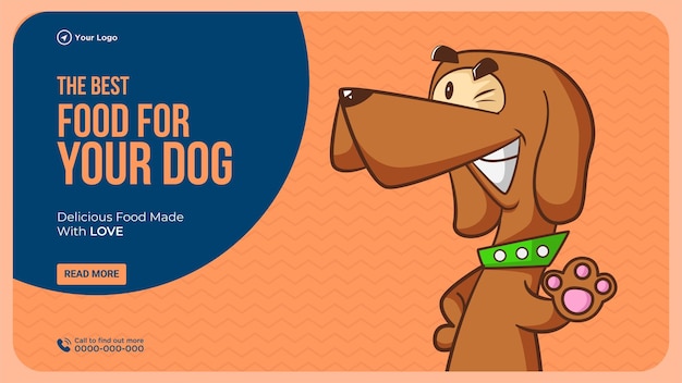 The best food for your dog landscape banner template