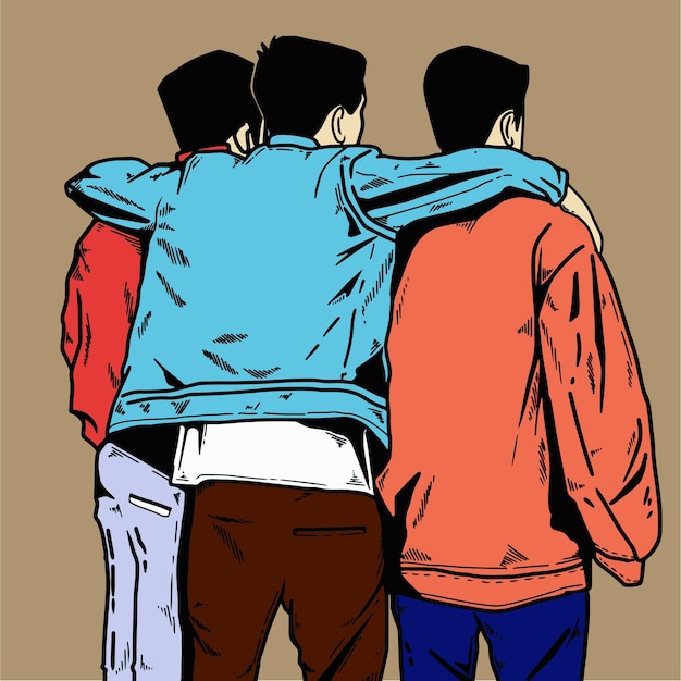 Vector best friend digital illustration