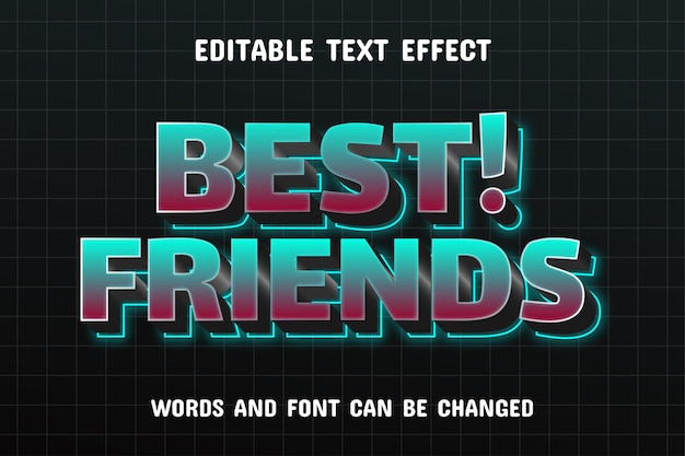 Best friends 3d text effect