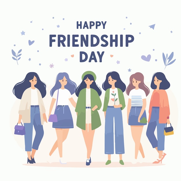 best friends celebrating friendship day vector illustration