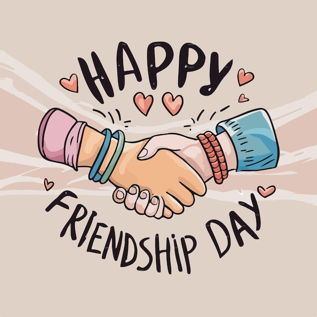 best friends celebrating friendship day vector illustration