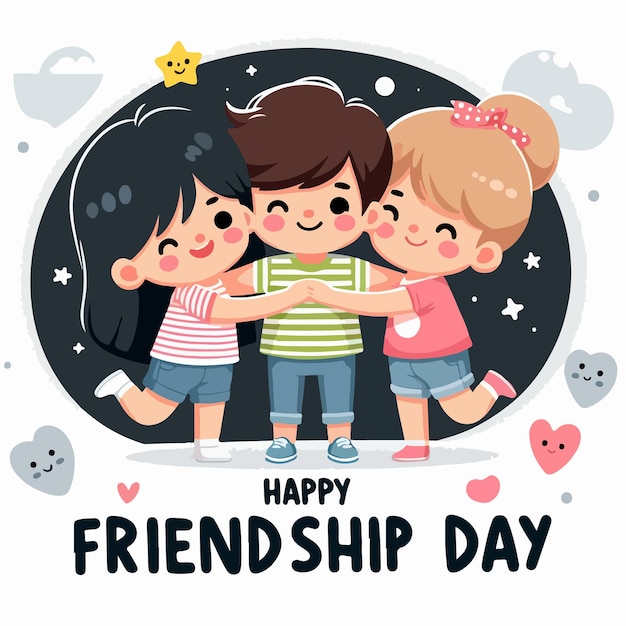 best friends celebrating friendship day vector illustration