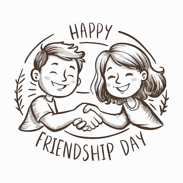 best friends celebrating friendship day vector illustration