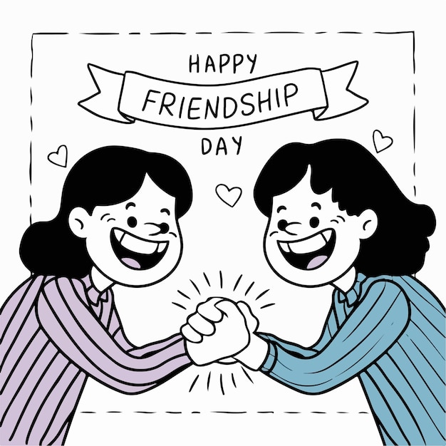 best friends celebrating friendship day vector illustration