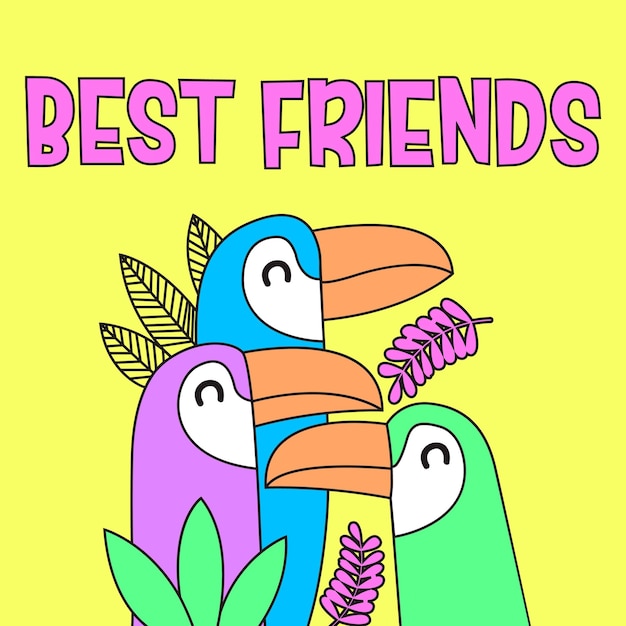 BEST FRIENDS COLORFUL FRIENDS TOUCANS